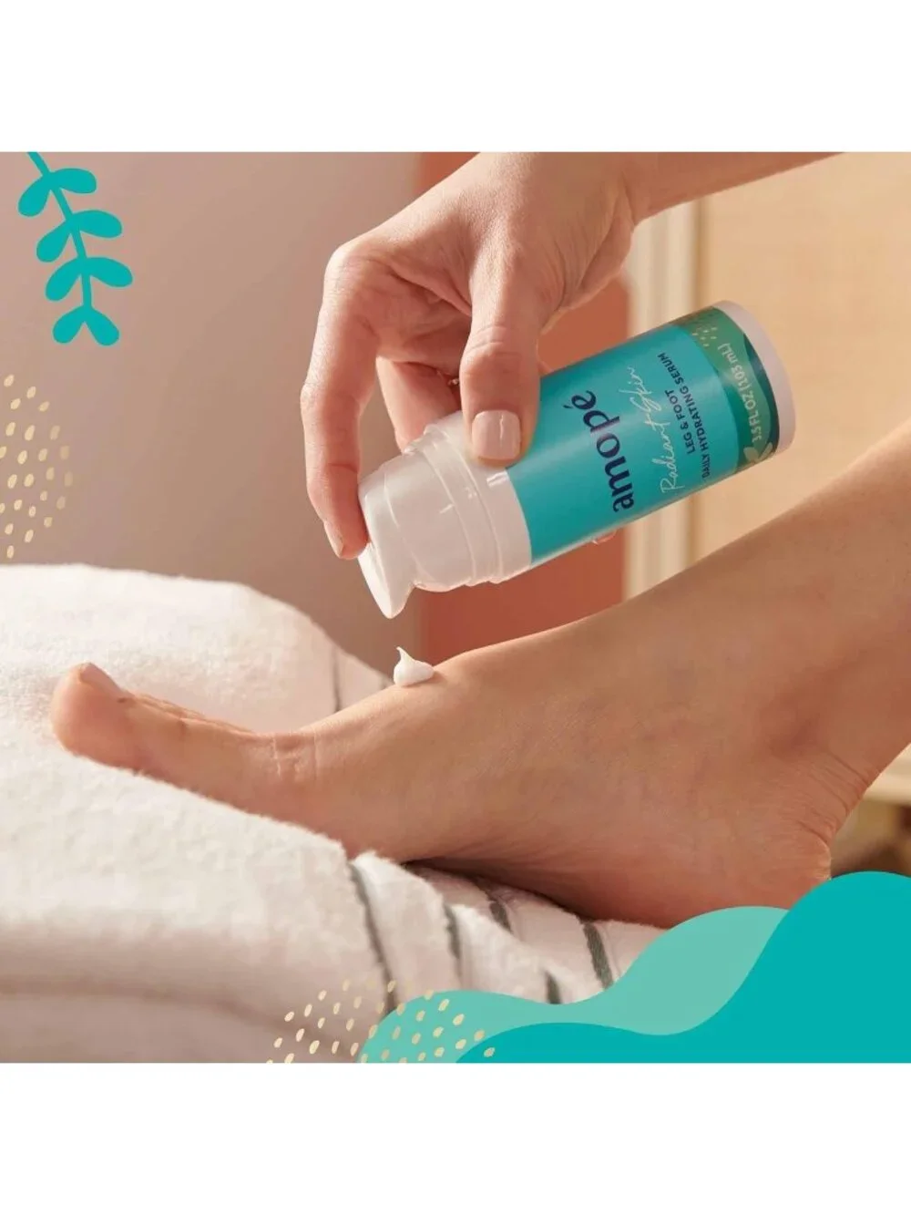 2 Pack Amopé Radiant Glowing Skin Leg & Foot Daily Hydrating Serum 3.5 Oz Ea